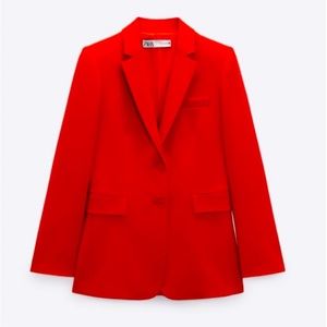 Lapelless Fitted Blazer Red size Medium. Never used, new with tags